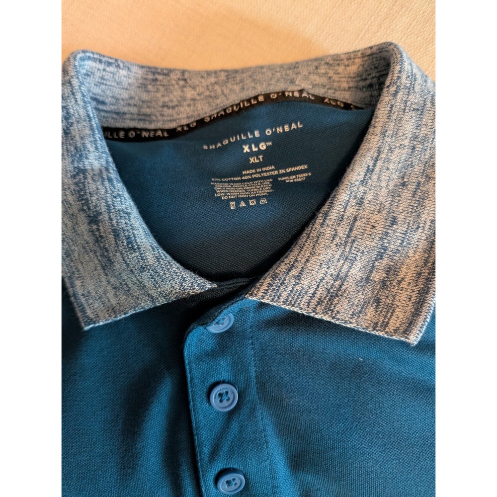 Men's Shaquille O'Neal Blue Polo Golf Shirt XLT